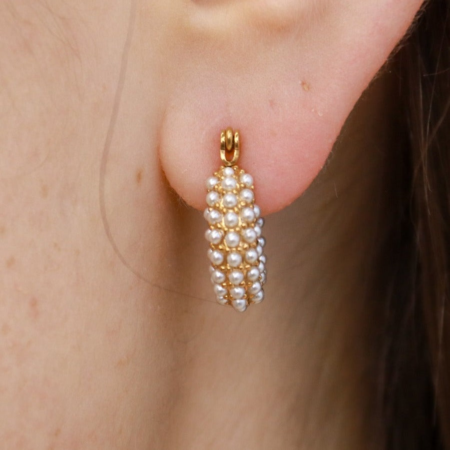 Ash | 18k Gold Pearl Earrings