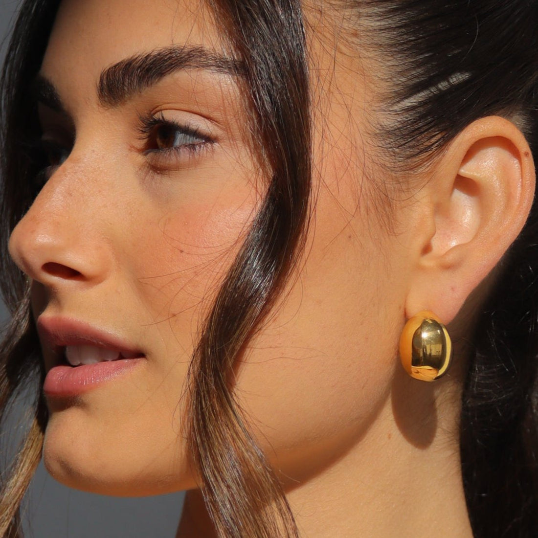 Ella | Chunky Gold or Silver Crescent Moon Statement Earrings