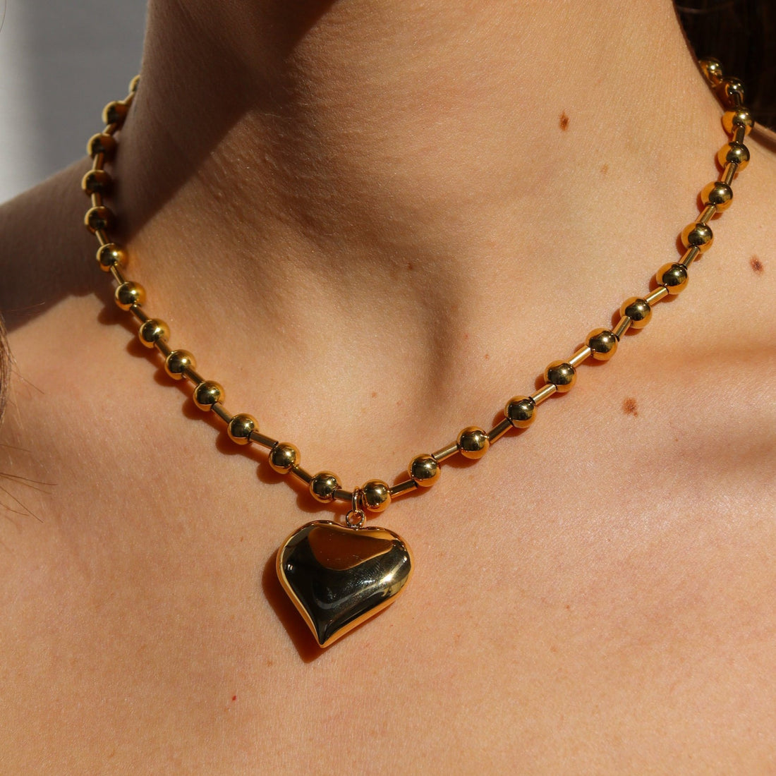 Candi - Gold Heart Pendant Necklace