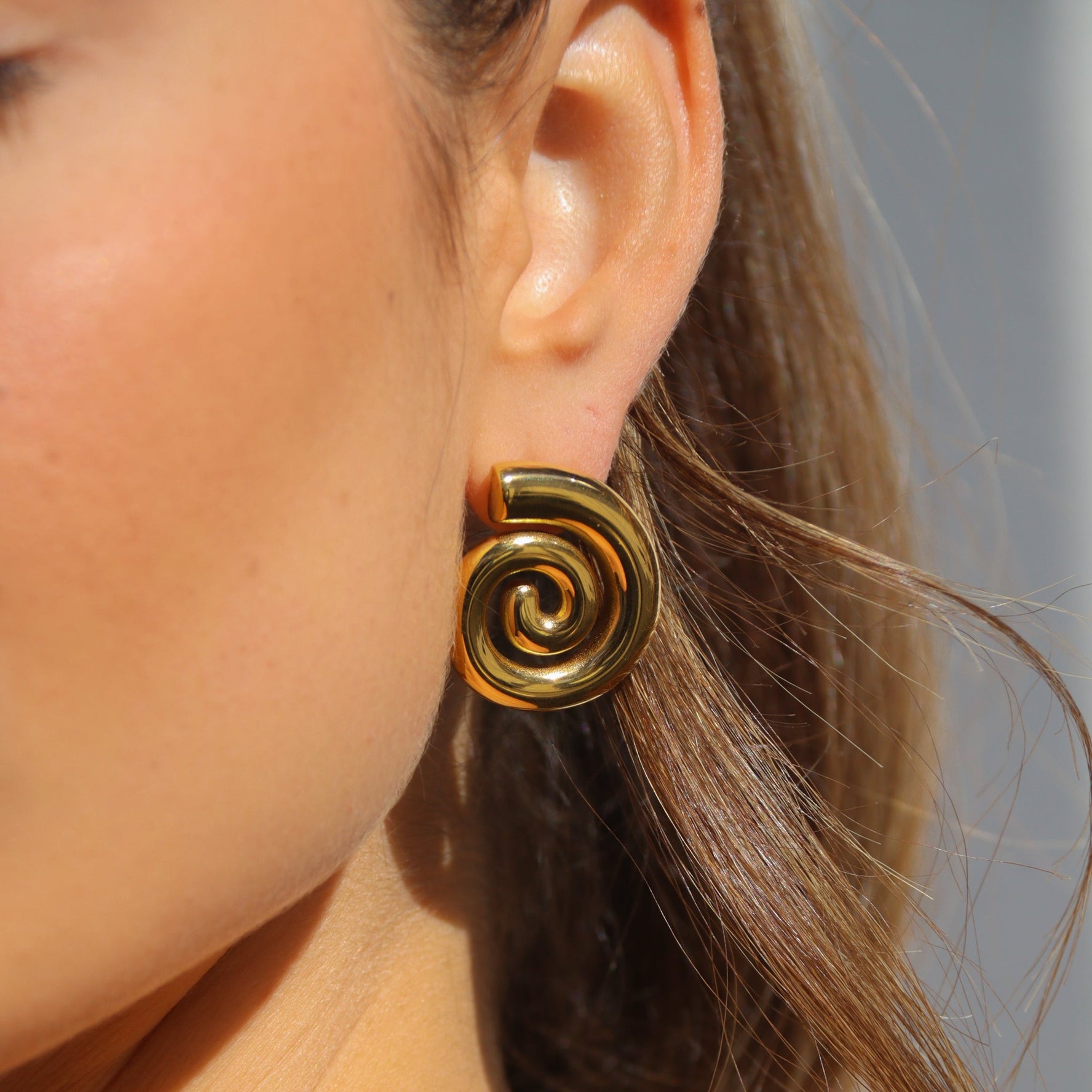 Marisol - Gold Organic Swirl Stud Earrings