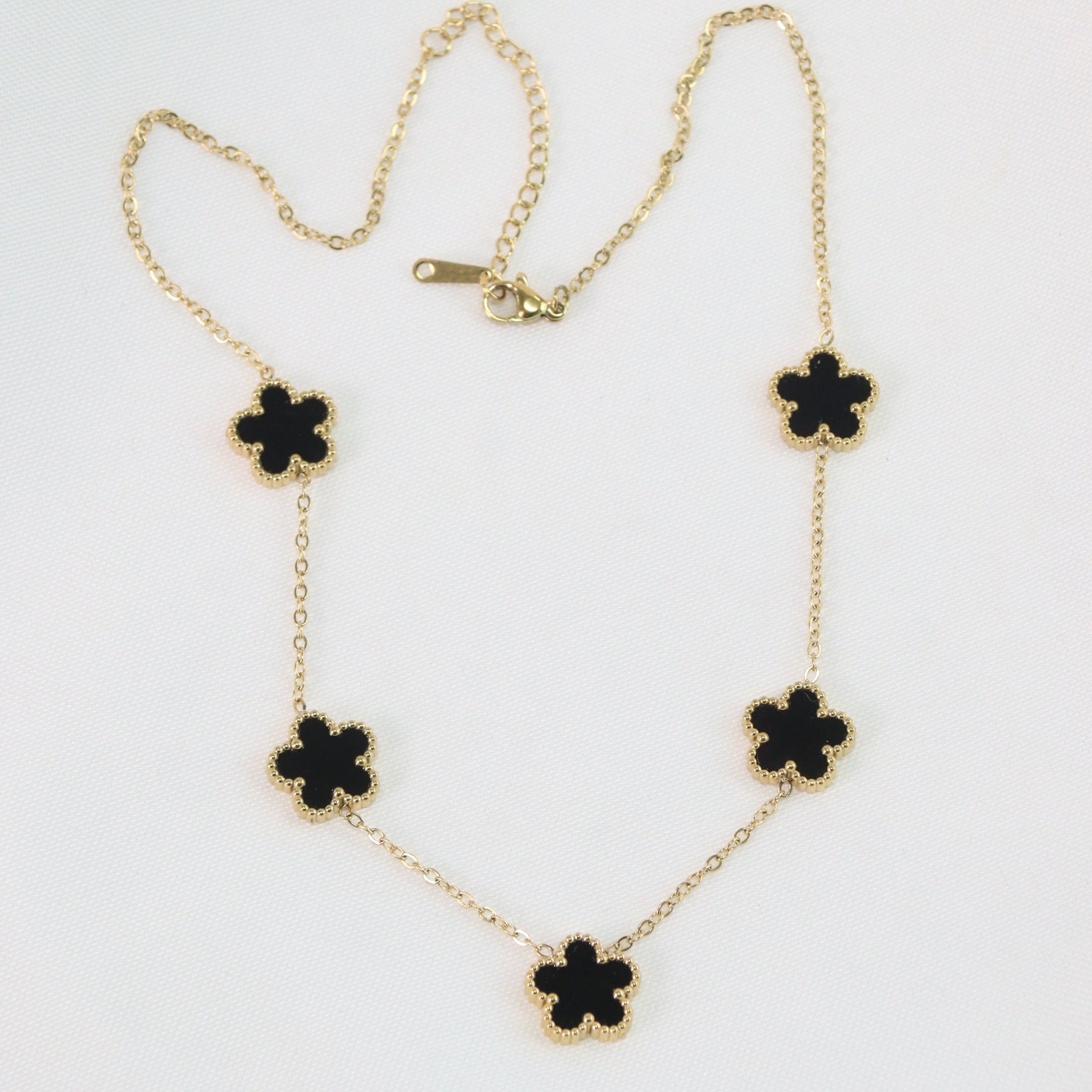 Eden | Flower Mother of Pearl Enamel Gold Plated Necklace