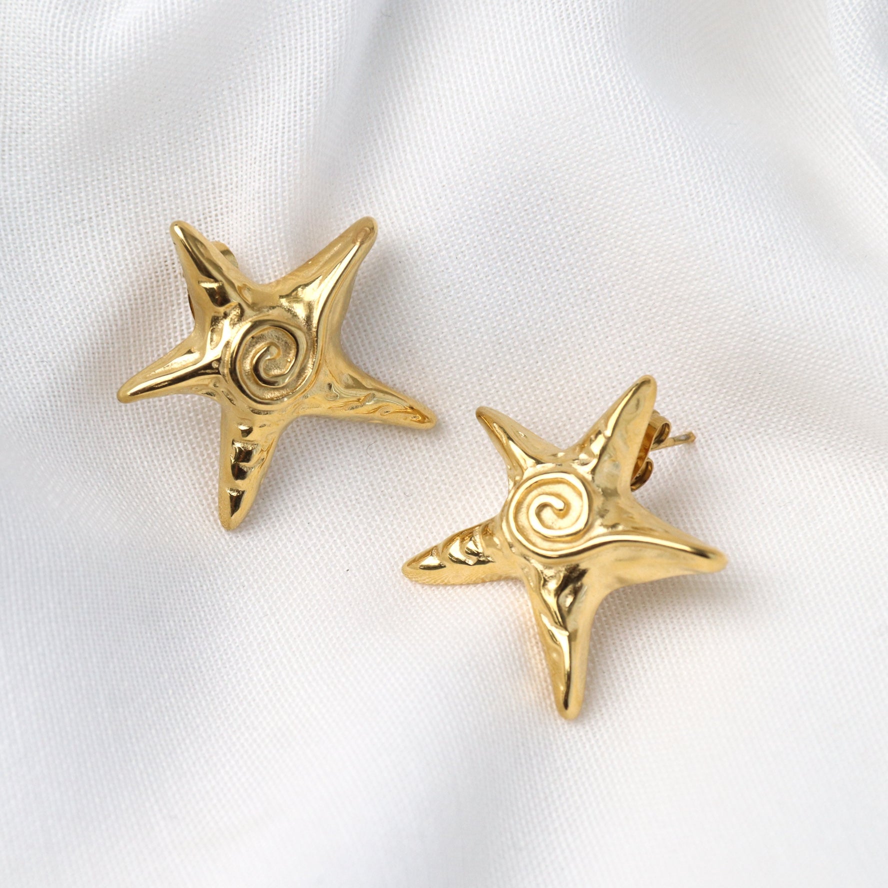 Astra | Statement Gold or Silver Star Statement Earrings