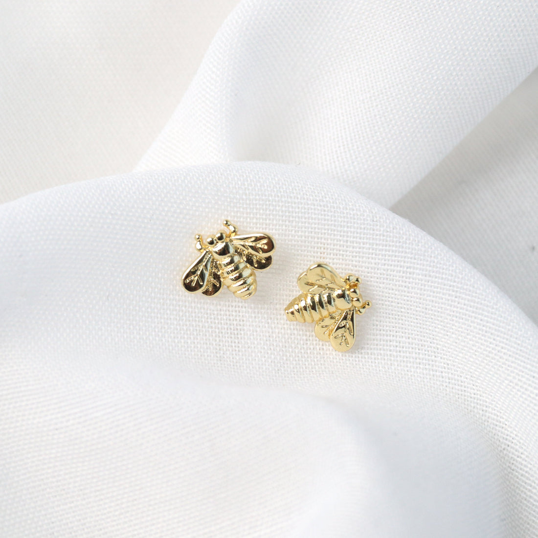 Bee Stud Earrings| Sterling Silver and Gold