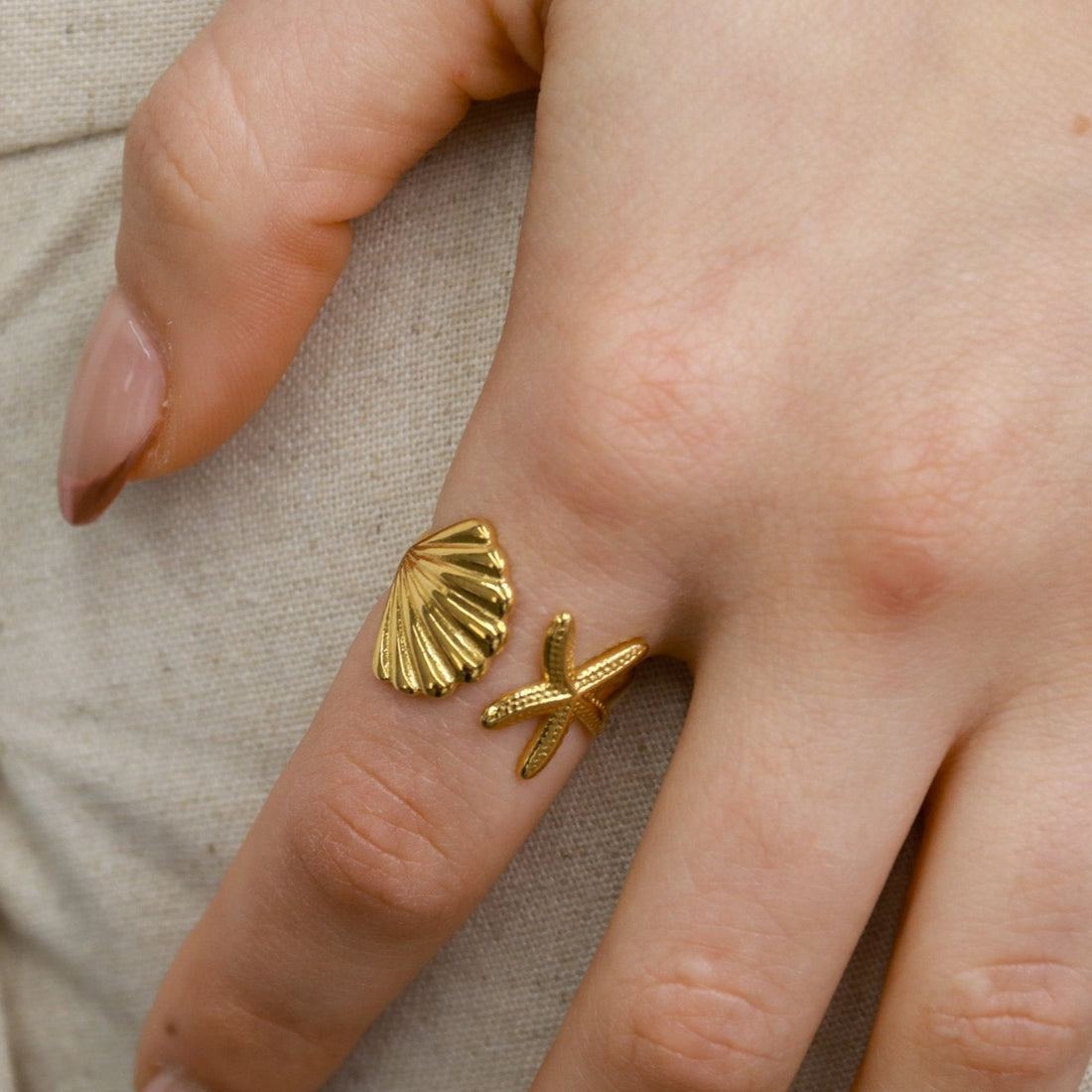 Maldives | Gold Plated Link Adjustable Ring