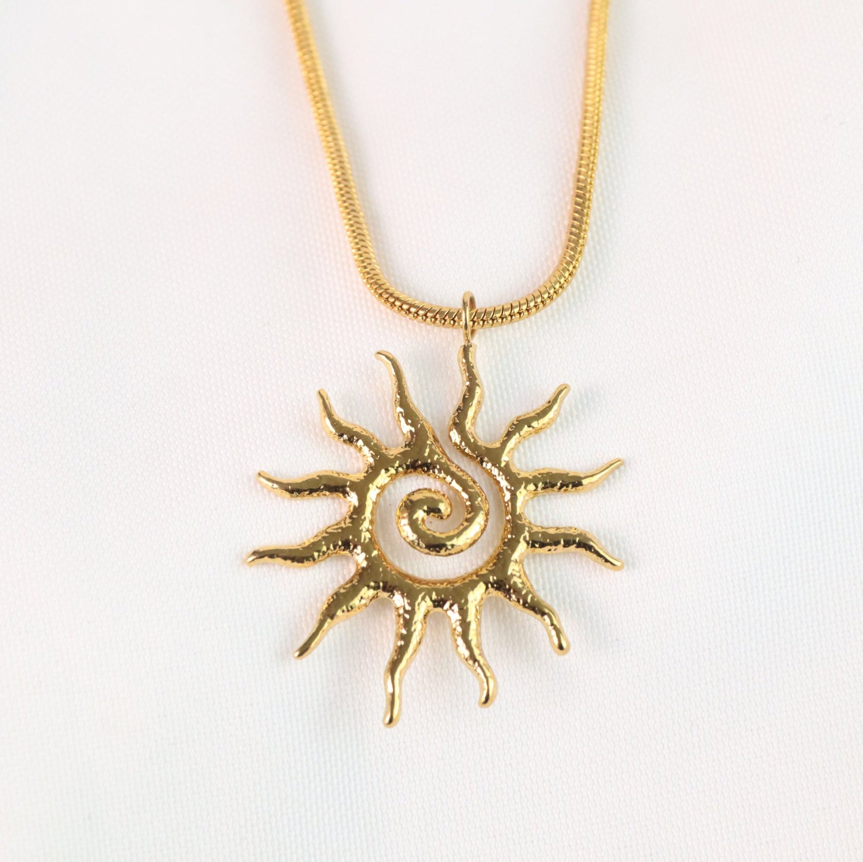 Solana - Gold Spiral Sun Necklace