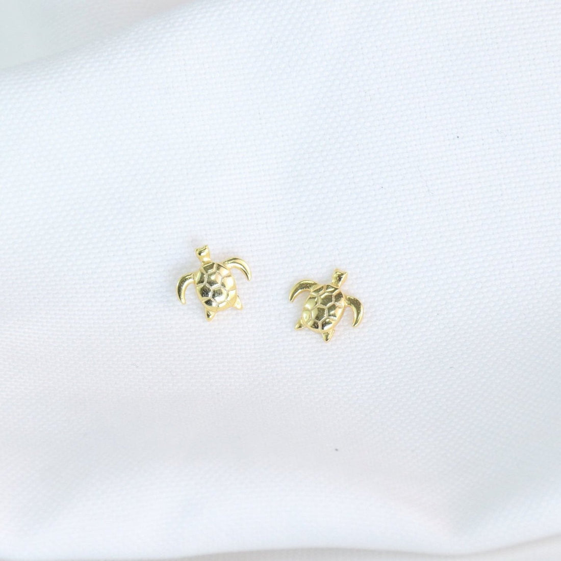 Turtle Studs Earrings| Sterling Silver and Gold