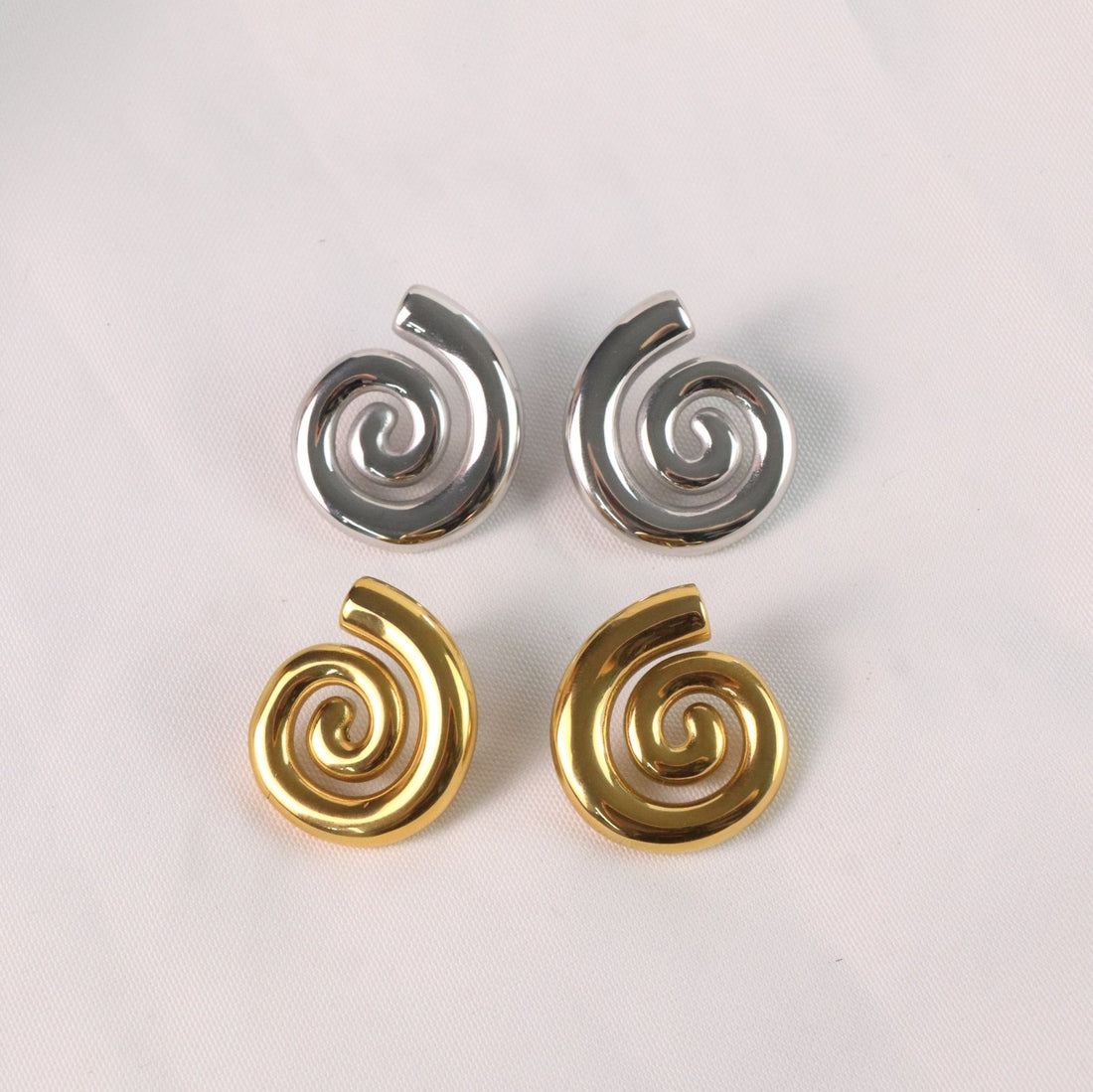 Marisol - Gold Organic Swirl Stud Earrings