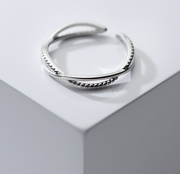 Kirstin | Adjustable Sterling Silver Steel Ring - Boheme Life Collection