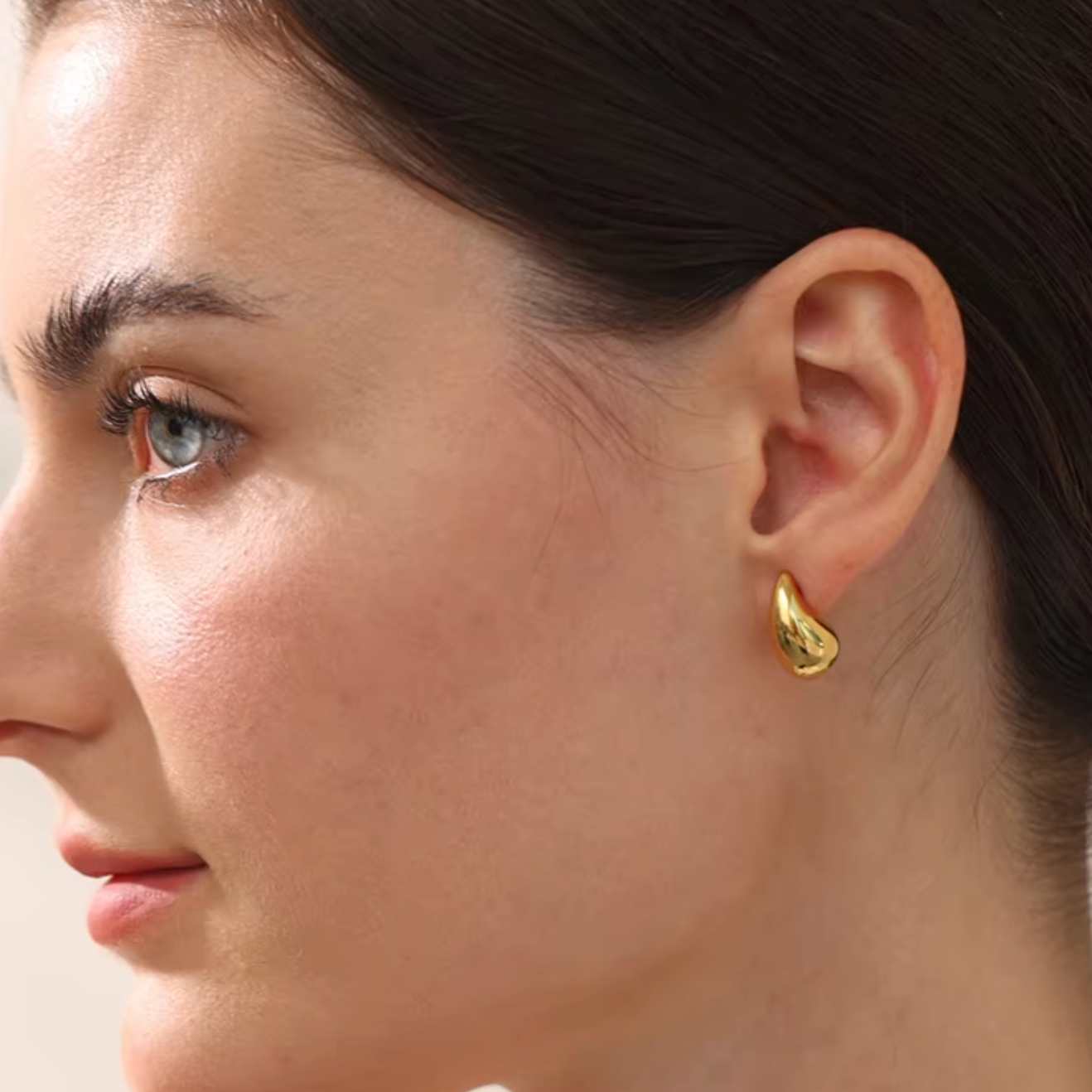 Delphine | Gold Plated Baby Tear Drop Statement Earrings