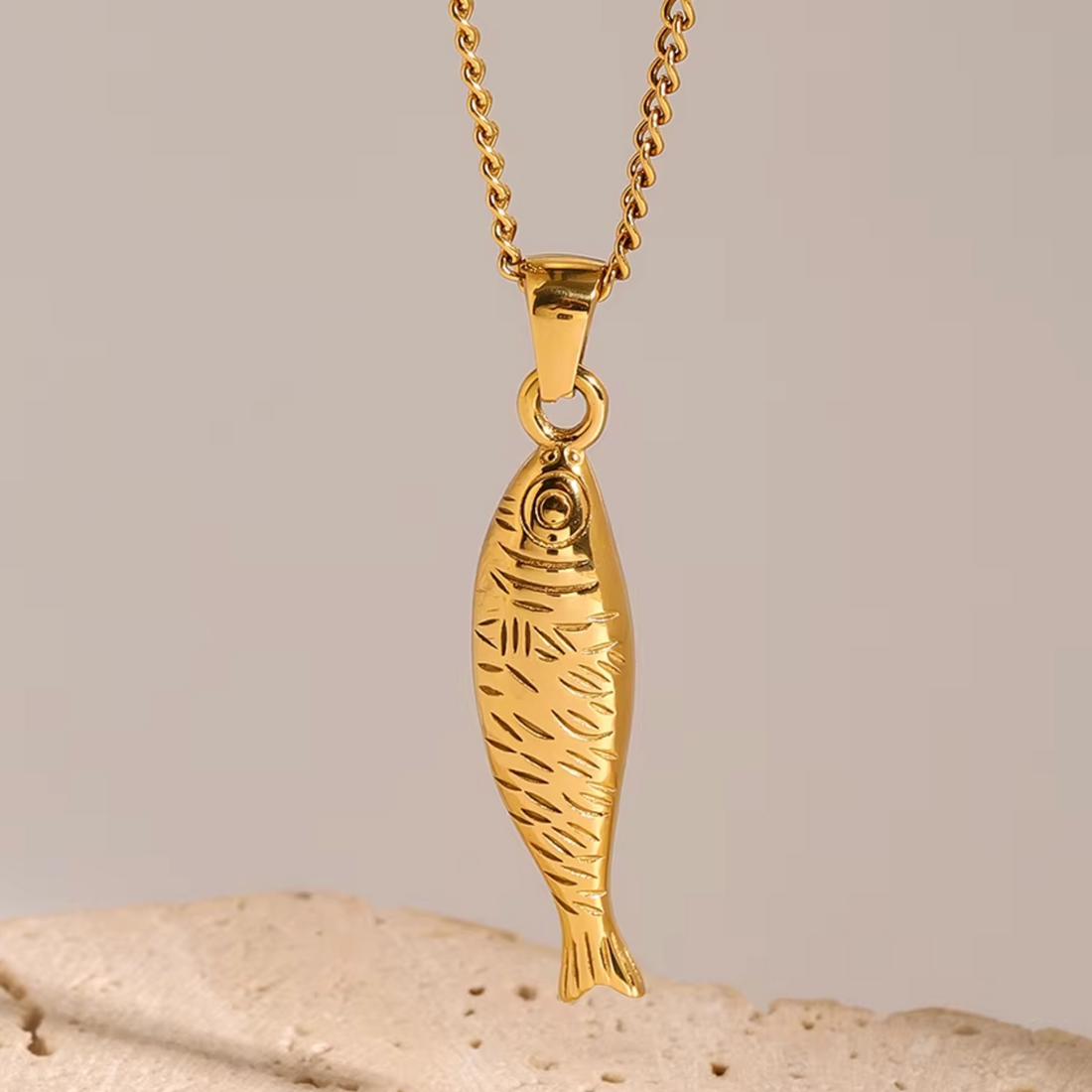 Sardine - Gold Sardine Pendant Necklace