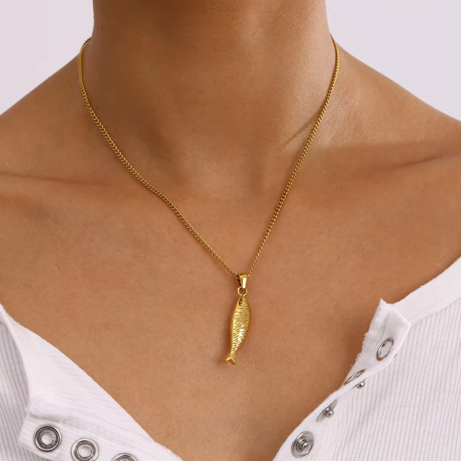 Sardine - Gold Sardine Pendant Necklace