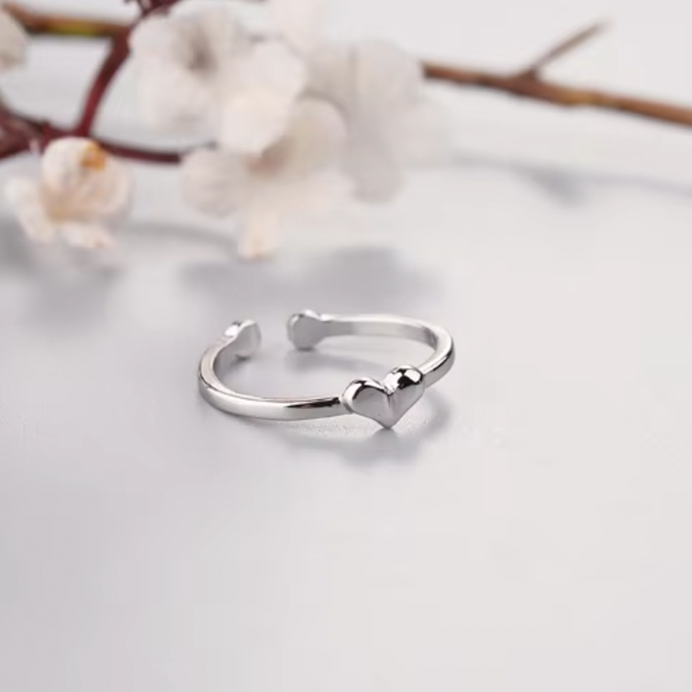 Libi | Adjustable Stainless Silver Heart Ring