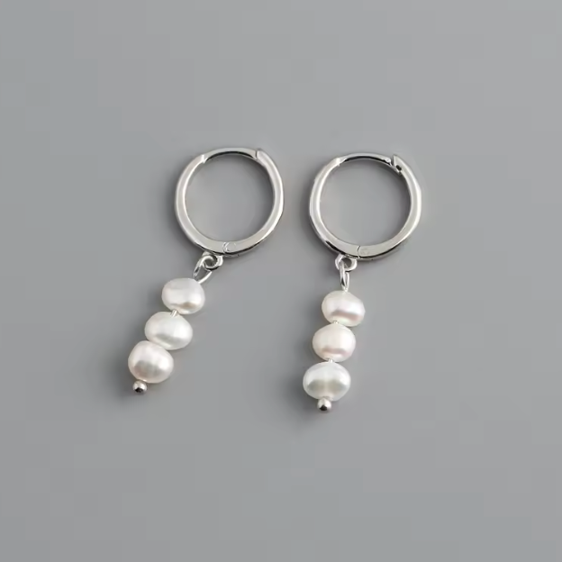 Darcy - Huggie Freshwater Pearl Drop Earrings