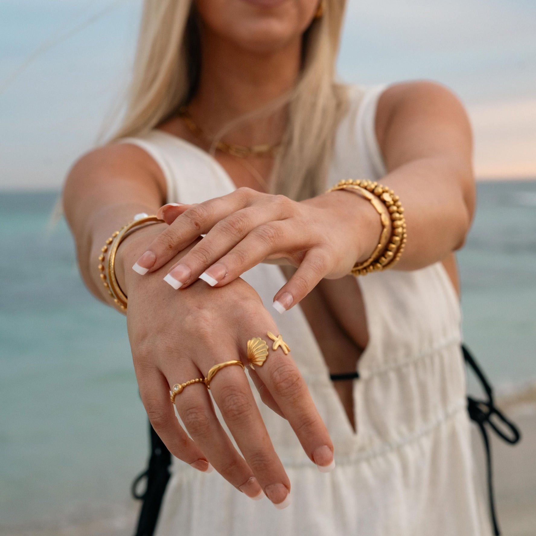 Maldives | Gold Plated Link Adjustable Ring