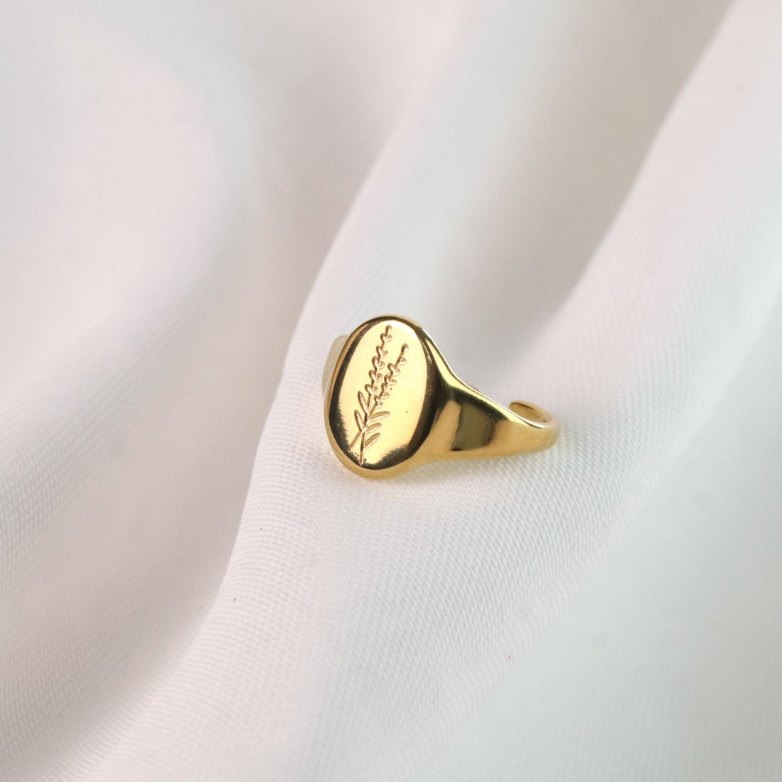 Lavender ~ Adjustable Gold Plated Stainless Steel Ring