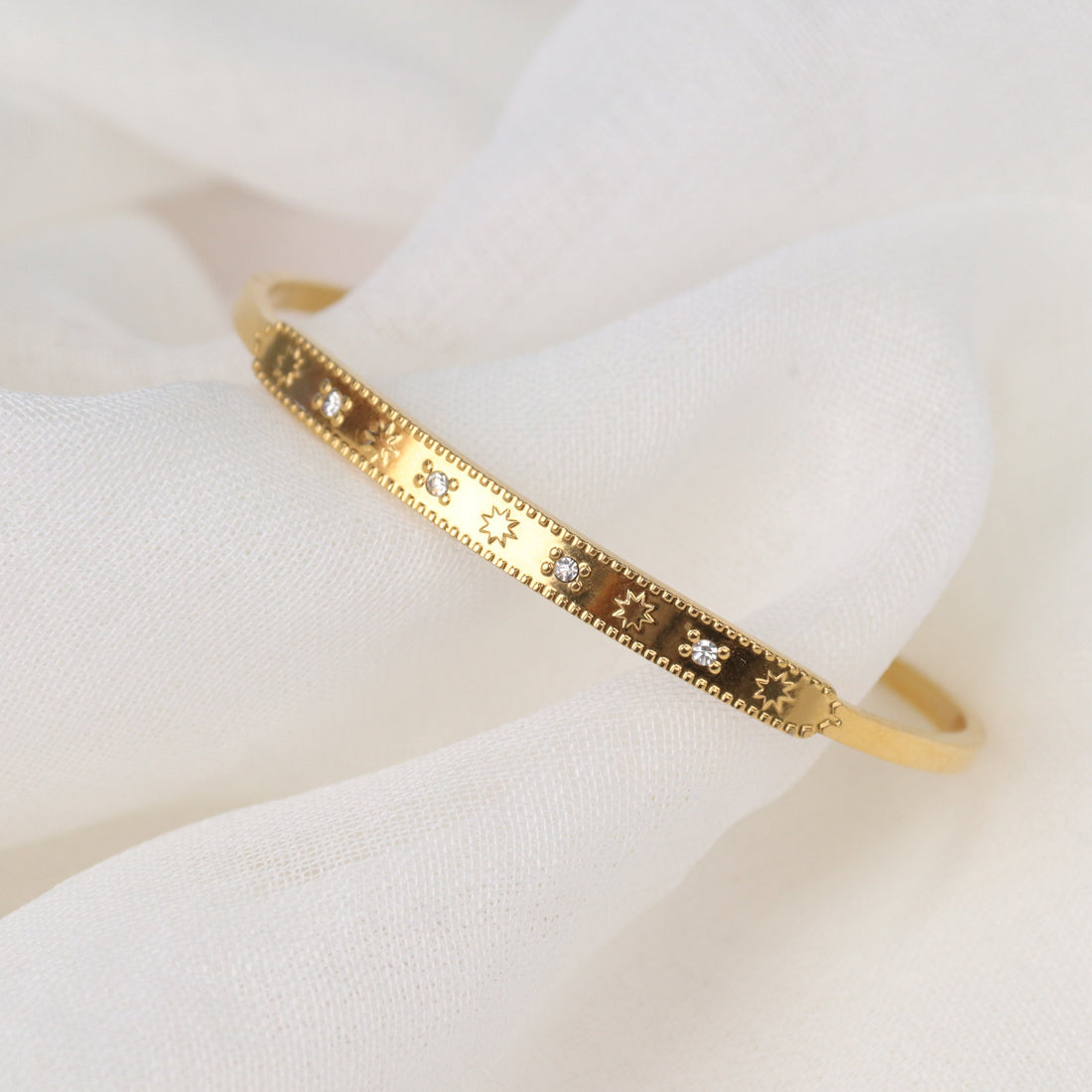 Tracey | Stainless Steel 18K Gold Plated Cuff Bangle