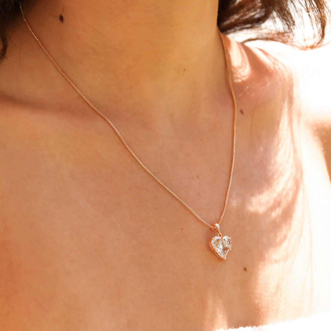 Juliet | Gold & Cubic Zirconia Heart Necklace - Boheme Life Collection