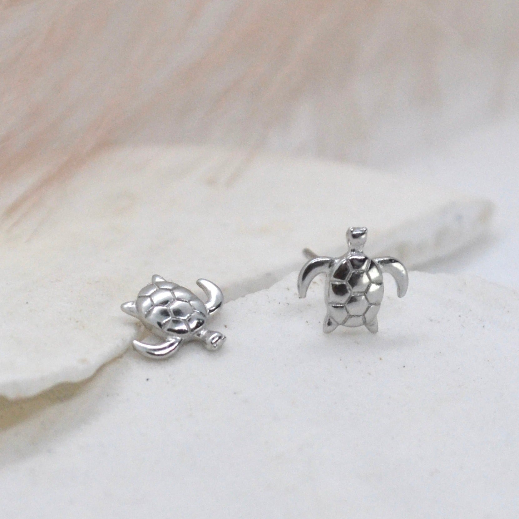 Turtle Studs | Sterling Silver and Gold - Boheme Life Collection