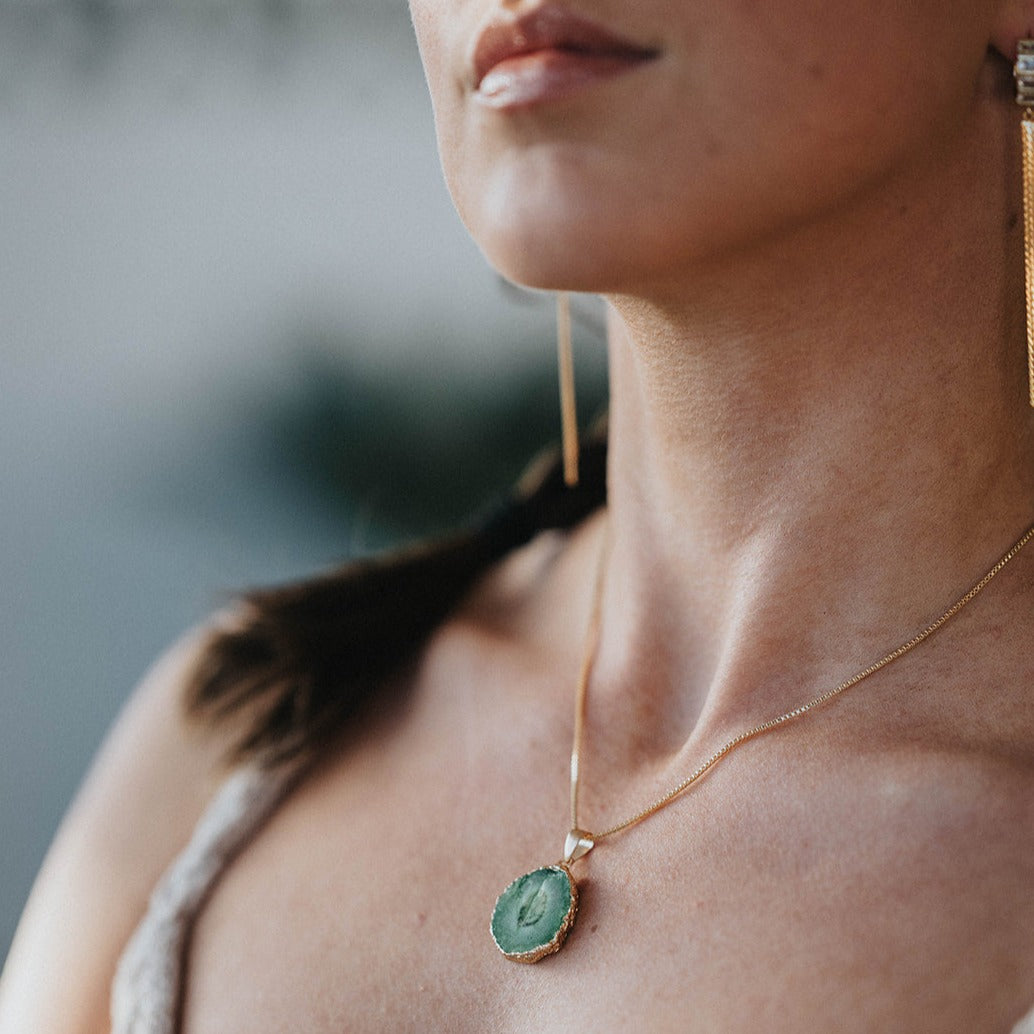 Iris | Agate Pendant Necklace - Boheme Life Collection