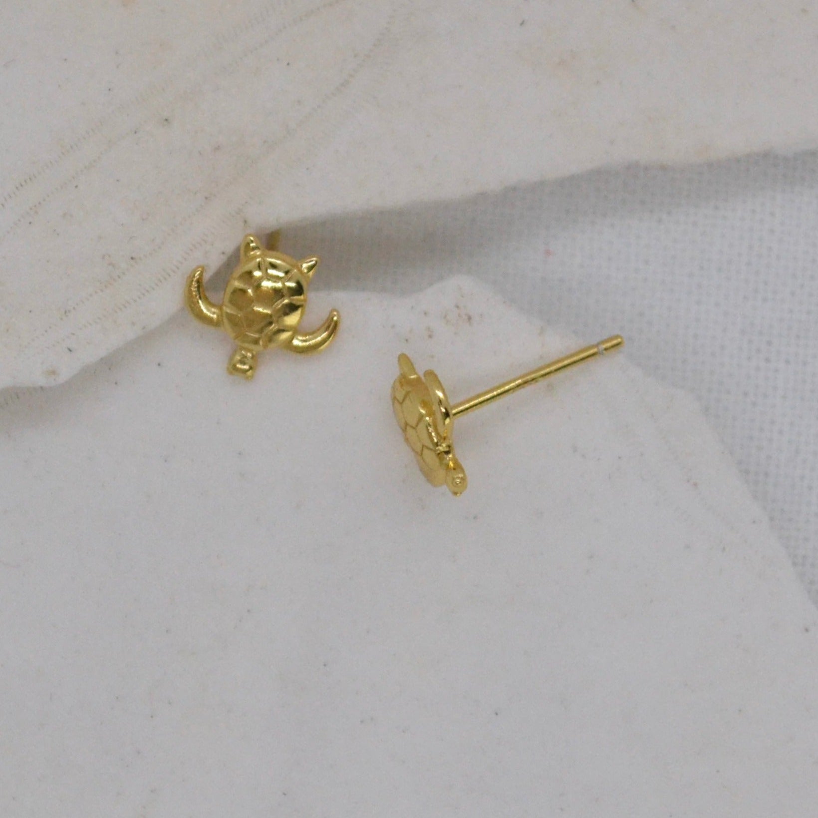 Turtle Studs | Sterling Silver and Gold - Boheme Life Collection