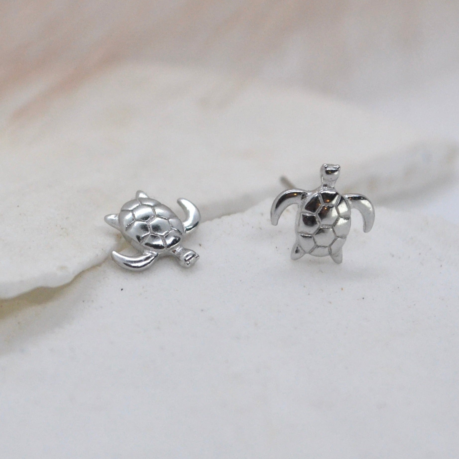 Turtle Studs | Sterling Silver and Gold - Boheme Life Collection